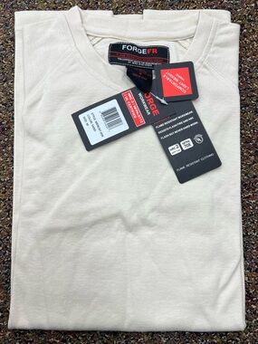Men’s Flame-Resistant Long- Sleeve Fire Resistant Crew Neck Tee - Natural